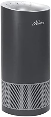 Hunter HP450UV Round Air Purifiers for Home, True HEPA Air Purifier Tower for Pets, Odors, Allergens, Smoke, Dust, VOC's. HEPA Air Purifiers for Bedroom and Small Room. Graphite