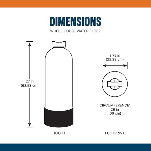 WaterBoss Whole House Water Filter - Whole Home Water Filtration System for Well & City Water - Filters 96.9% of Chlorine Taste & Odor - 6yr, 600,000 Gl, WB-WH-Filter
