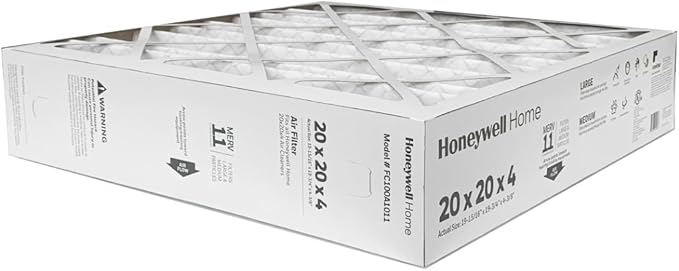 Honeywell FC100A1011-20" x 20" x 4" Pleated Air Filter, MERV 11 Bundle with Same Day Supply Filter Change Reminder (2)