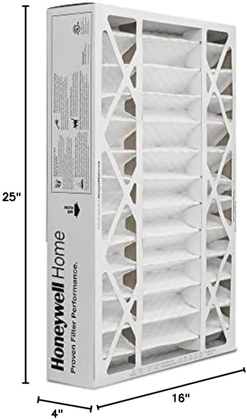 Honeywell Home 16x25x4 MERV 8, AC Furnace Air Filter, 1 PACK (CF408F1625-1PKAM)(Actual Dimensions: 15.63 x 24.75 x 4.38 in.) 1 Filter