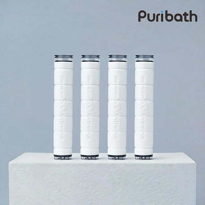 Shower Filter Replacement Cartridges โ Chlorine Reducing Refill Filters (4 Filters) for Handheld Showerhead, Made in Korea