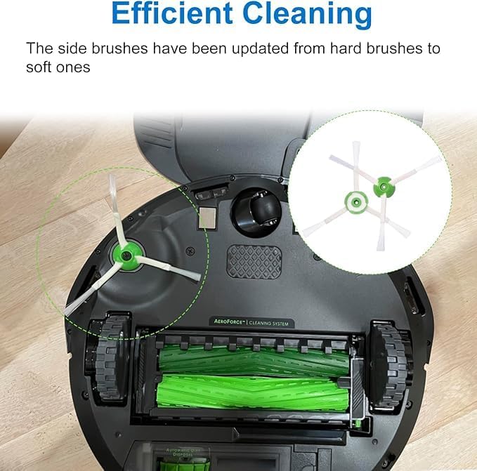 19 Pack of replacement parts, Suitable for iRobot Roombai3 i3+ i7 i7+ i4+ i5 i5+ j5 j5+ i6 i6+ i8 i8+ i2 J7 E5 i&E&J series vacuum cleaner, 1 Set Rubber Brushes 6 filters, 6 edge brushes, 4 dust bags