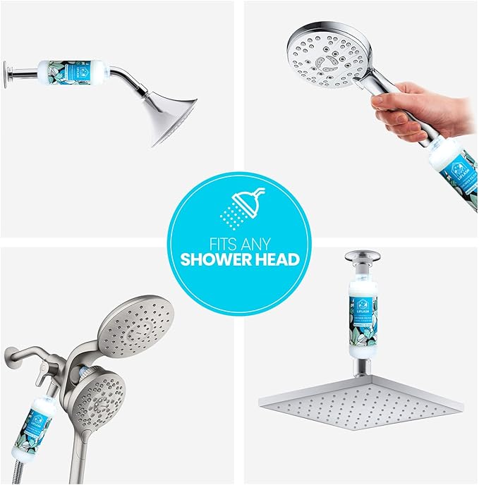 LIFLASH Vitamin C Shower Filter for Hard Water, Aromatherapy Softener Purifier, Help with Softer Skin and Hair Enhancement, for Universal Output Showerhead, Easy Installation (MORNING IN BALI)