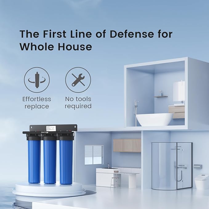 Waterdrop Whole House Water Filter, Carbon Filter, Reduce Iron & Manganese Filter Cartridge, Replacement for, Any 20" x 4.5" System, 5 Micron๏ผWD-WF20PFC