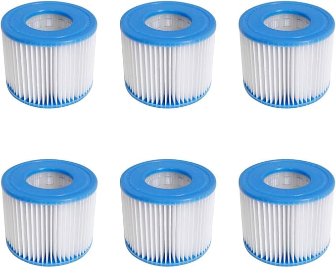 Pool Filter Cartridge Size VI for Bestway, Lay-Z-Spa, Coleman SaluSpa 90352E 58323, 6 Pack