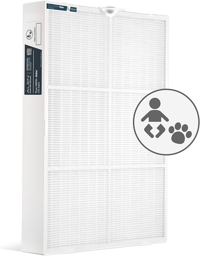 Alen Air Filter B7-Odor Replacement True HEPA Filter for BreatheSmart 75i Air Purifier - Captures Allergens & Mold + Pet Dander & Odors (1 Filter)