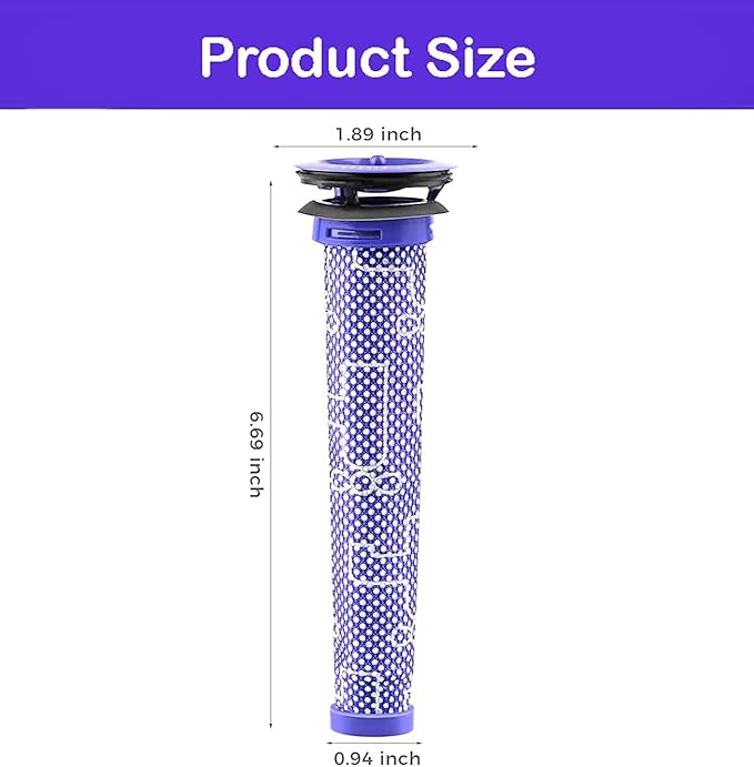SCREENTRONICS Pre Motor Filter Compatible Replacement for Dyson V6 V7 V8 DC58 DC59 DC61 DC62 DC72 DC74 SV03 SV04 SV05 SV06 SV07 SV08 SV09 Absolute Animal Cordless Vacuum Cleaner # 965661-01 (3 Pack)