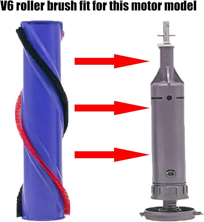 Roller Brush Roll Bar Replacement for Dyson V6 (4 Prong Drive & No Screw), Older V7 Models (Not for V7 Motorhead) Cordless Cleaner Part, 966821-01, 966084-01.(4.5cm Diameter)