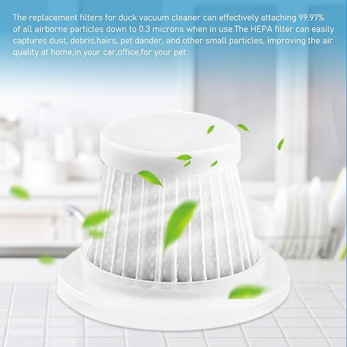 4Pcs HEPA Filter Replacement Vacuum Cleaner Filter Compatible with Compact Cordless Vacuum Cleaner