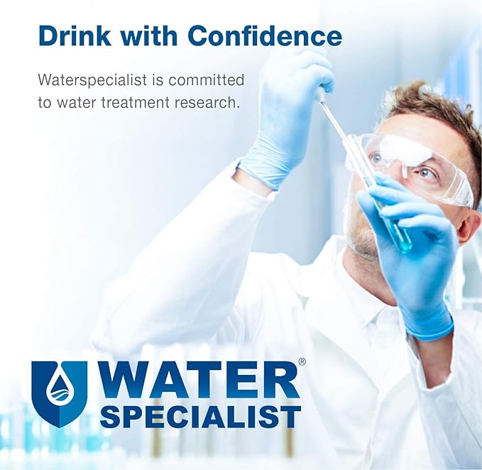 Waterspecialist 3US-PF01 3US-MAX-F01 Under Sink Water Filter, Replacement for Filtrete® 3US-PF01, 3US-MAX-F01H, Delta RP78702, Manitowoc K-00337, K-00338, HF20, HF25, HF27, NSF/ANSI 42, 2 Pack