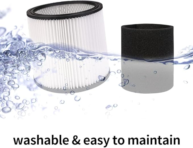 90304 Replacement HEPA Cartridge Filters with Lid, Compatible with Shop-Vac Shop Vac 90304, 90350, 90333, 903-04-00, 9030400, 90585 5 Gallon and Above Wet Dry Vacuum Cleaners, 2 Pack
