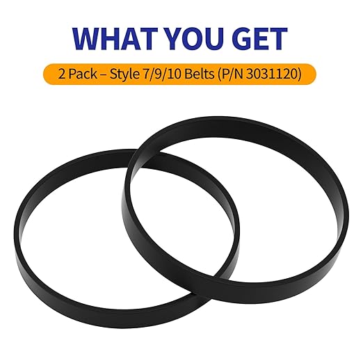 Style 7/9/10 P/N 3031120 Replacement Belt for Bissell Vacuum,Vacuum Belts Fits Bissell Powerforce Helix Powerlifter Cleanview Swivel Rewind Pet Vacuum Cleaner, 2031093 32074 3031123, 2Pack