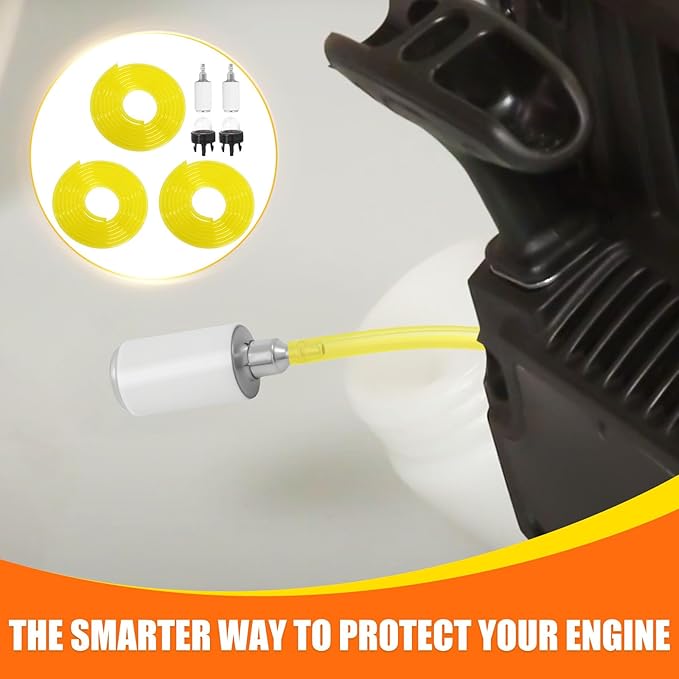 Podoy Fuel Line with Primer Bulb Fuel Filter kit Compatible with Zama Poulan Homelite Craftman Husqvarna Ryobi Carburetor Chainsaw Trimmer Repower Kit