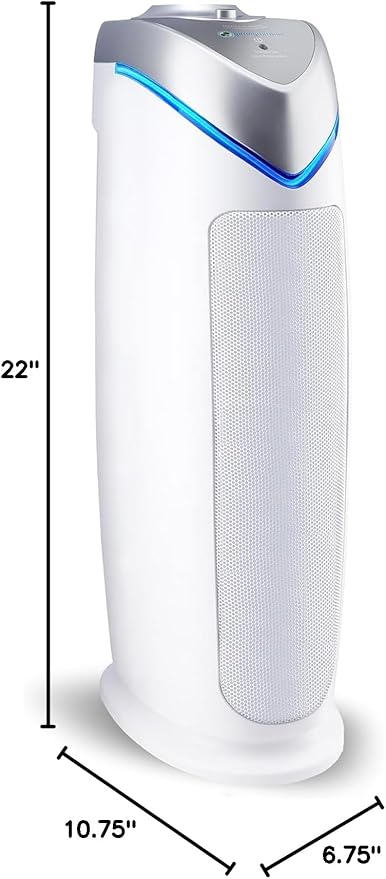 GermGuardian Air Purifier with HEPA 13 Filter, Removes 99.97% of Pollutants, Covers 743 Sq. Foot Room in 1 Hour, UV-C Light Helps Reduce Germs, 22 Inch, 2-Pack, White, AC4825W2PK