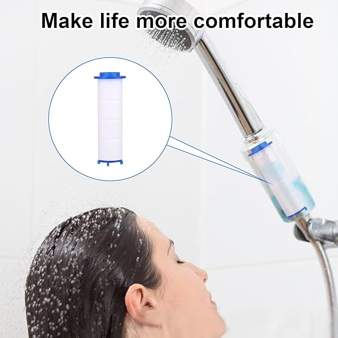 20pcs Shower Head Filter for Drivese, White Turbo Shower Head Filters Replacement Water Filter Core Accessories for Drivese Handheld Showerhead