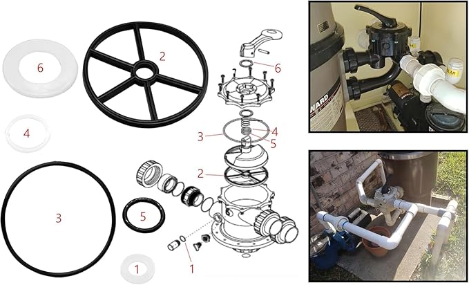 Pool Filter Parts Spider Gasket Kit,SP0710 Pool Pump Parts,SPX0710CA Diverter Valve Pool Pump Seal Parts, SPX0710L O-Ring Vari-Flo XL Valve Compatible with Hayward Sand Filter Replacement Parts