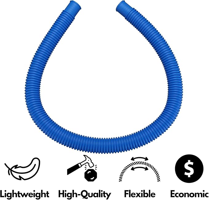 Pool Pump Replacement Hose, 1.25 x 41 Inch Above Ground Pool Hose Compatible with In tex Filter Pump 607, 637, 3 pack 1 1/4 Pool Hoses Replacement Include 6 Hose Clamps