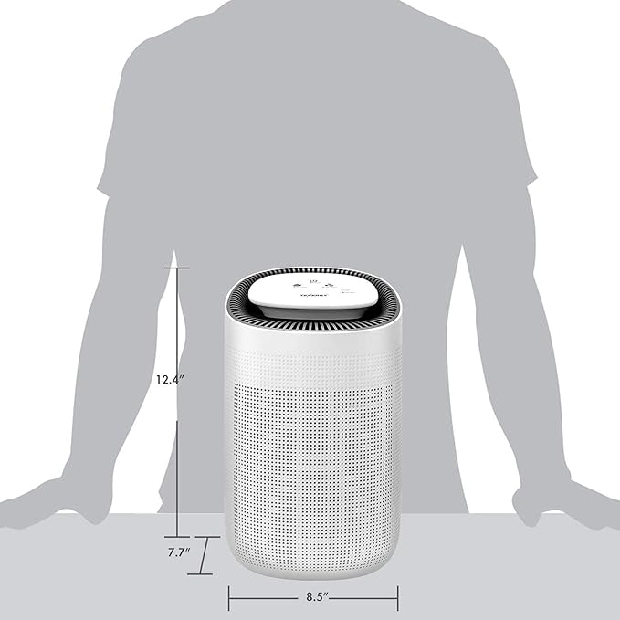 Tenergy Sorbi Dehumidifier w/Air Purifying Function and 3-Pack Replacement H13 Medical Grade Hepa Filter, Ultra-Quiet, Adjustable Air Speeds, and Touch Control
