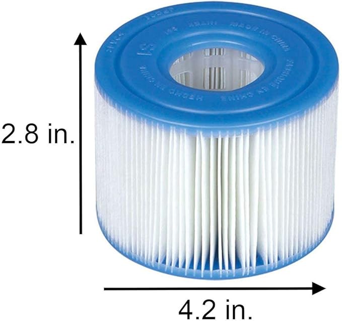 Intex 29011E Type S1 PureSpa Easy Set Pool Spa Hot Tub Filter Replacement Cartridges (6 Filters), Blue and White
