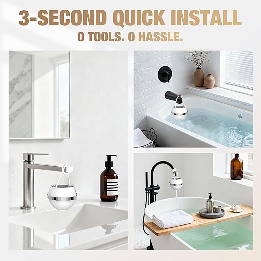 SHLLKTTRY Bath Water Filter for Tub Faucet with Overflow,Filtration,Remove Contaminants,Chlorine,Fluoride,Hard Water Softener,Enhances Health of Skin,Hair,Nails,Relieve Eczema,3,000 Gallons,White