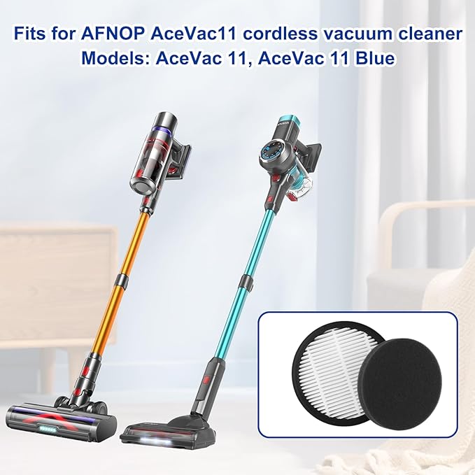 HEPA Vacuum Replacement Filters Fits for AFNOP Acevac11 Cordless Vacuum Cleaner, Washable and Durable Filters,4 Pack Filter Parts