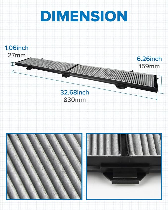PHILTOP HEPA Cabin Air Filter w/Activated Carbon, Compatible with CF10727 BMW 328i, 335i, X1, 328i xDrive, 325i, 128i, 328xi, 335i xDrive, 330i, 135i, 325xi, 335xi, 335d, 330xi, 335is, 135is