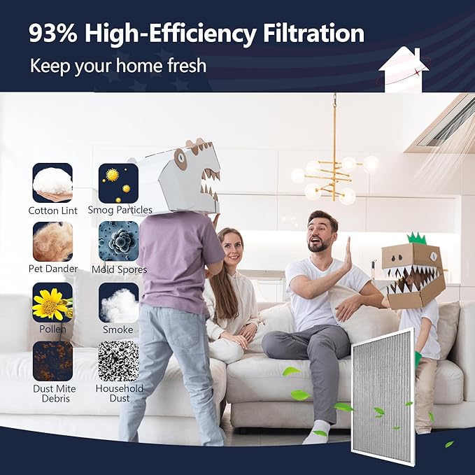 MERV 8 24x30x1 Lifetime Air Filter, Washable Electrostatic Aluminum AC/HVAC Furnace Filter, Reusable Permanent Air Filter,Easy to Clean, Healthier Home or Office(Actual Size:23.75x29.5x0.86)