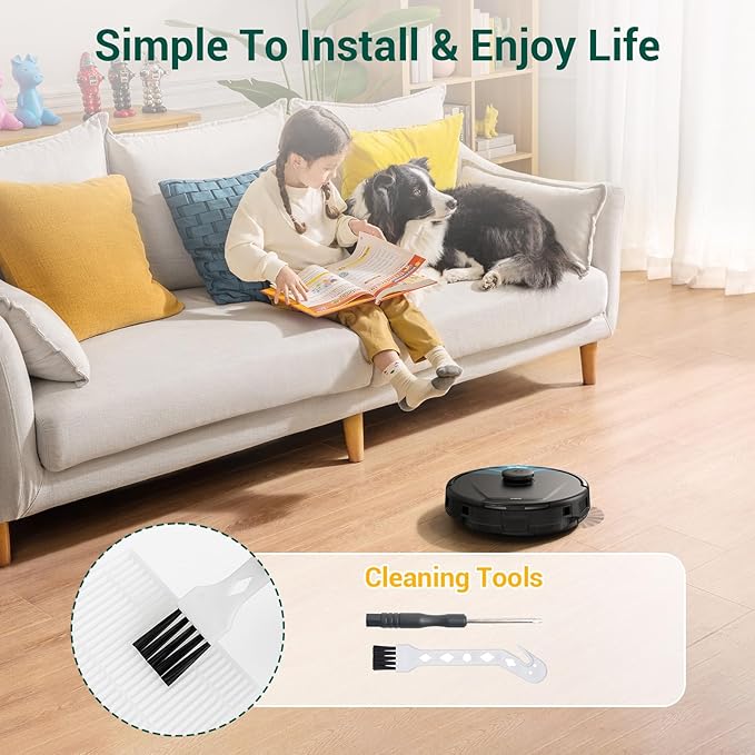 19Pack Replacement Parts Accessories for Eufy L60/L60 Hybrid/L60/L50 Series Robot Vacuums Kit, 1 Main Roller Brush, 4 Hepa Filters, 6 Side Brushes, 6 Dust Bags, 1 Screwdriver, 1 Clean Tool