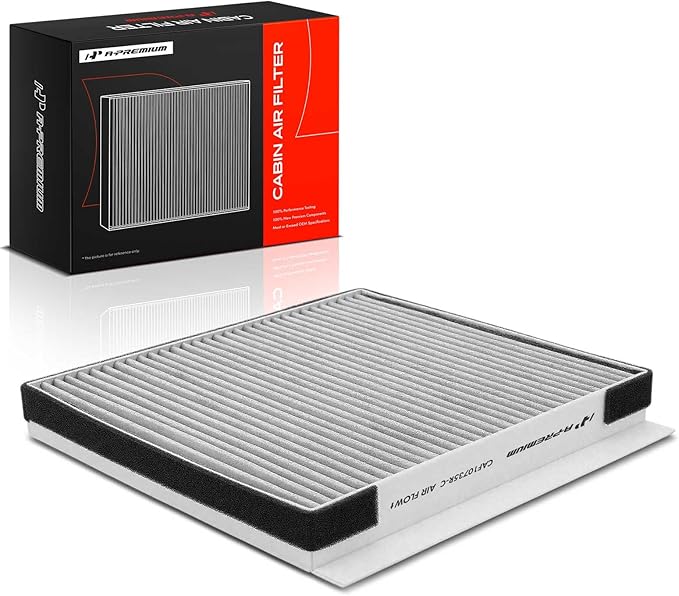 A-Premium Cabin Air Filter with Activated Carbon Compatible with Hyundai, Kia & Genesis Vehicles - Santa Fe, Genesis, Telluride, Stinger, G80, G70, Equus, G90, K900, GV80 - Replace# 97133-3M000