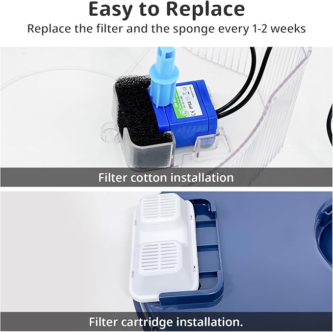 Dog Water Fountain Filter for 170oz/5L Pet Water Dispenser,9 Pack pet Fountain Filter Replacement, Supersuki Multiple Filtration Dog Water Filter Replacement(9 Filters & 9 Sponges)