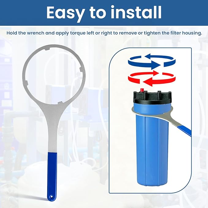 SPBW-2 Heavy Duty Metal Water Filter Wrench - 6.25 Inch Whole House Water Filter Housing Wrench, Compatible with 3M-Cuno-Aqua Pure,FH5000, FH10000 Series and Big Blue Water Housing