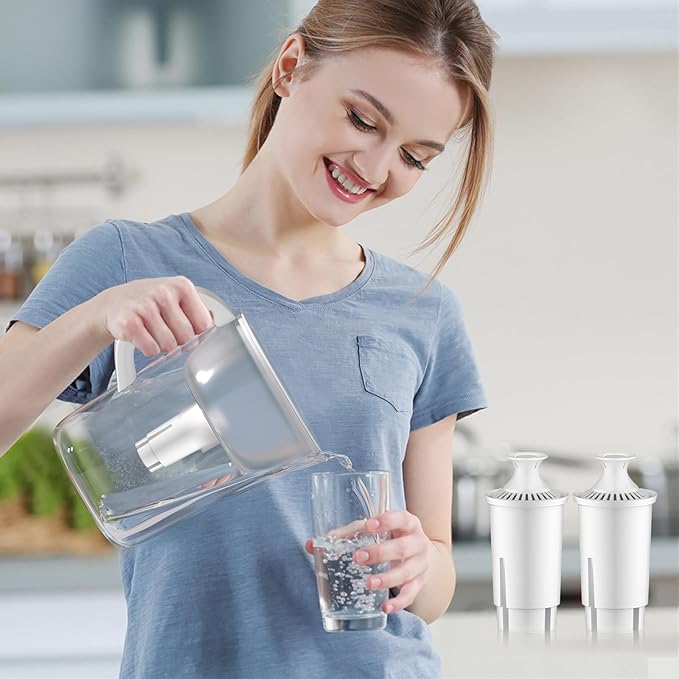 BREAUILL Water Filter Replacement Compatible With Brita® Filter, Classic, OB03, Mavea® 10700, 35557, Water Pitcher Filter by BREAUILL, NSF Certified Pitcher Water Filter (6PCS, Classic Style)
