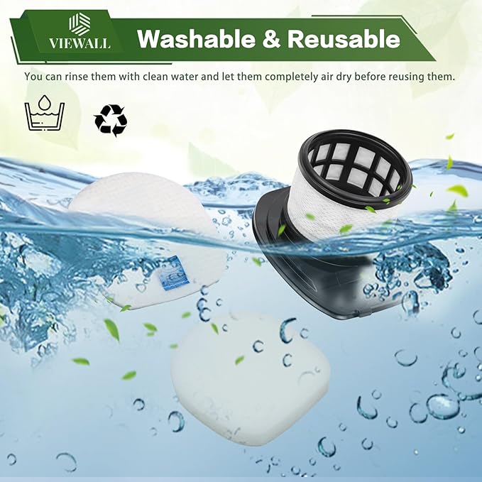 IX141 Filter Replacement for Shark IX141AMZ IX140 IX142 IX144 IZ140 IZ141 IZ142 IZ242 WZ140 WZ240 WZ250 UZ145 UZ155 QZ140 Pet Cordless Stick Vacuum Part 616FJ140 & 617FJ140 2 Filter 4 Foam Felt Filter