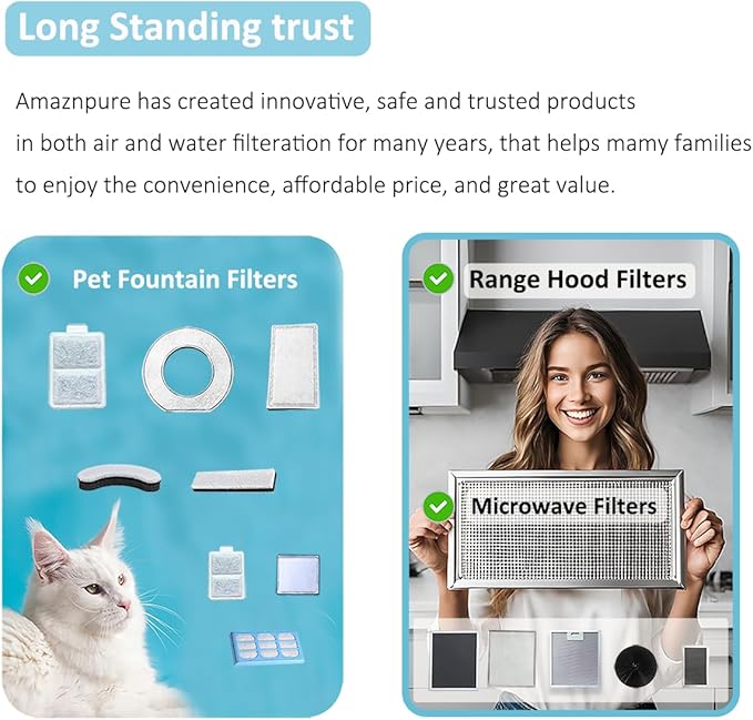 12X Small Water Activated Carbon Filter Compatible with Whisker City Automatic Pet Fountain Free-Fall Fountain and Corner Fountain, Whisker City 50 oz and 150 oz (12, Small)