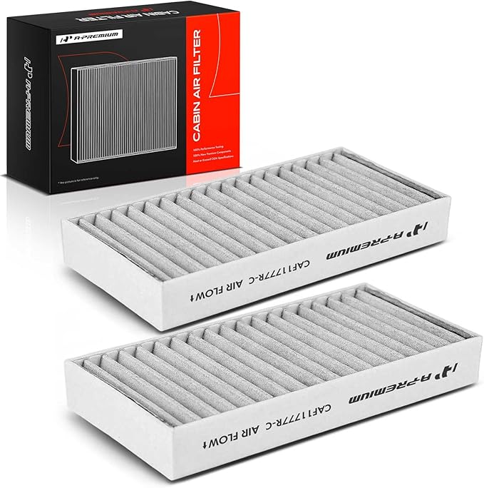 A-Premium 2-PC Cabin Air Filter with Activated Carbon Compatible with Jeep Models - Wrangler 2011 3.6L, Wrangler 2012-2017 3.8L, Wrangler JK 2018 3.6L
