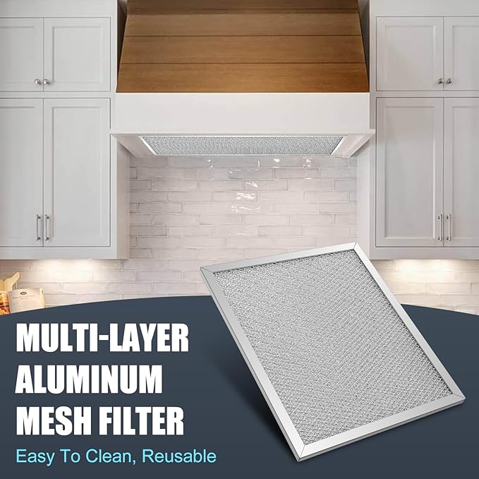 97006931 Aluminum Range Hood Filter Compatible with Broan Nutone Range Hood Exhaust Fan Filter Replace #S97006931 BP29 1172137 5-3078 88150 99010121 C88150 K758900 10.5 x 8.75 inch (4 Pack)