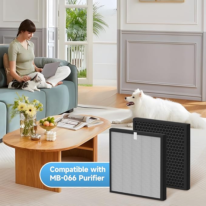 2-Pack MB-066 Replacement Filter Compatible with MB-066 Purifier, with Aromatherapy Tablets