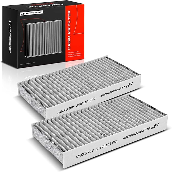 A-Premium 2-PC Cabin Air Filter w/Activated Carbon Compatible with Honda & Acura Model - Civic (01-05), CR-V (02-06), Element (03-11), CSX (06), EL (97-00 02-05), RSX (02-06)