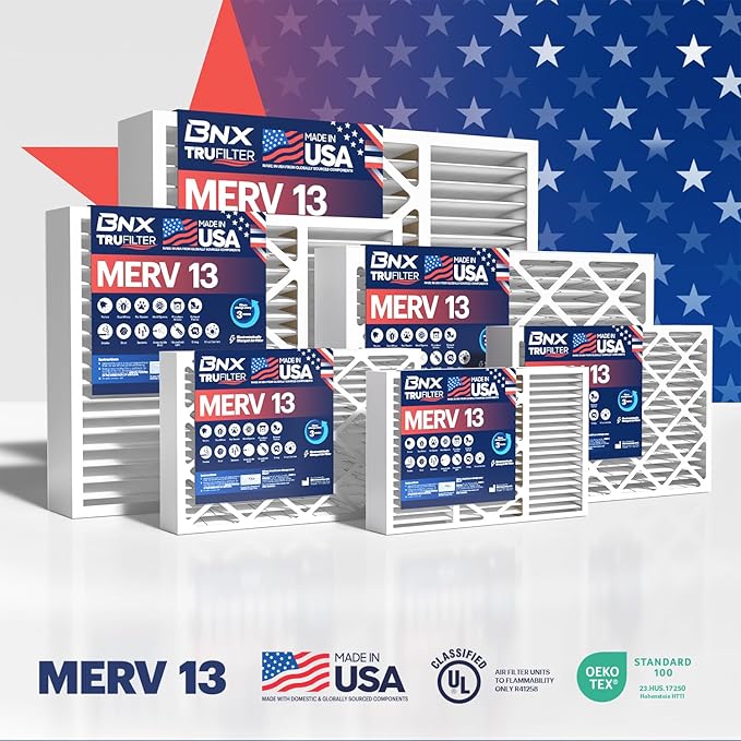 TruFilter Compatible with AprilAire 213 Replacement Filter for AprilAire (2-Pack) - MERV 13 - MADE IN USA - HVAC AC Furnace Filters Allergies, Mold, Bacteria, Smoke, MPR 1900 FPR 10 Air Filter