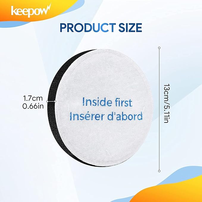 KEEPOW Vacuum Filter Replacement Compatible With Eureka Vacuum Filters, E0202 Vacuum Parts Compatible With Eureka Power Speed Vacuum Filters (6 Pack)