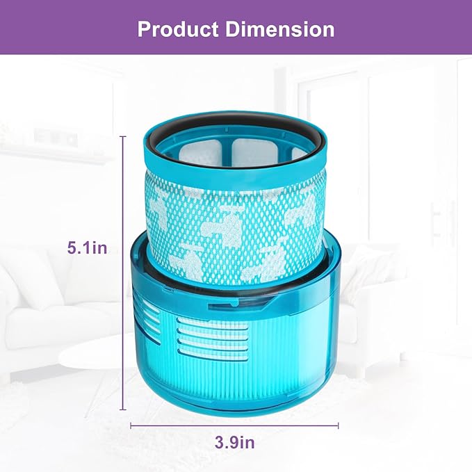Vacuum Filter Replacement Kit for Dyson Gen5detect, Gen5outsize Cordless Vacuum Cleaner. Replacement Filter Compatible with Dyson Gen 5 Cordless Stick Vacuums, 3 Pack
