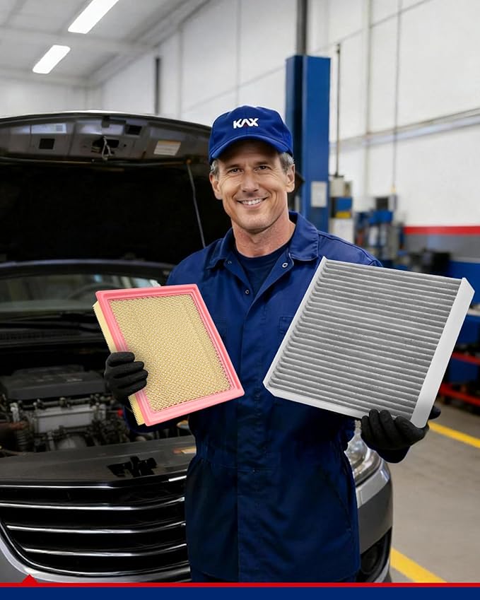 KAX Engine & Cabin Air Filter Kit, Replacement for Ford F-150 2015-2025 3.5T/5.0L/2.7T/3.3L, Expedition 2018-2024, Lincoln Navigator 2018-2026, Replace# CA10262 CF12150