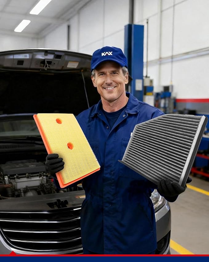 KAX Engine & Cabin Air Filter Kit, Replacement for Volkswagen Jetta 2013-2018 1.4T, Replace# CA11503 CF10373