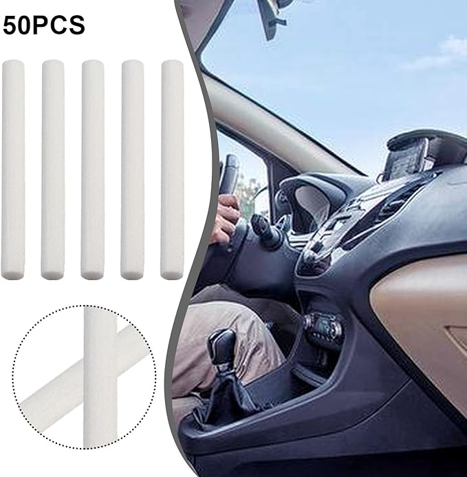 50 Piece Pack Replacement Filter Sponges for Car Essential Oil Diffuser Humidifier Refill Compatible with Vehicle Air Vent Aroma Units