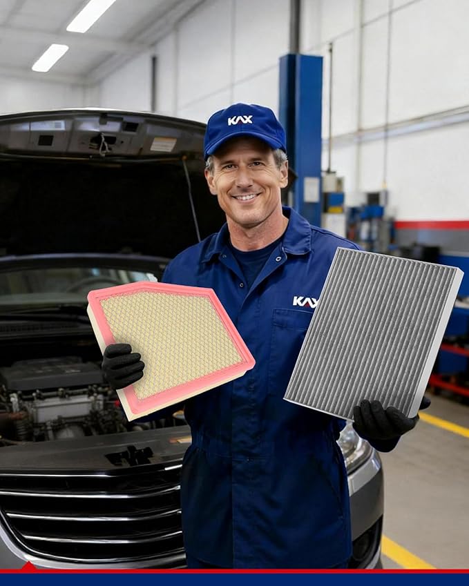 KAX Engine & Cabin Air Filter Kit, Replacement for Chrysler Pacifica 2017-2026 3.6L, Voyager 2020-2026 3.6L, Replace# CA12091 CF12283