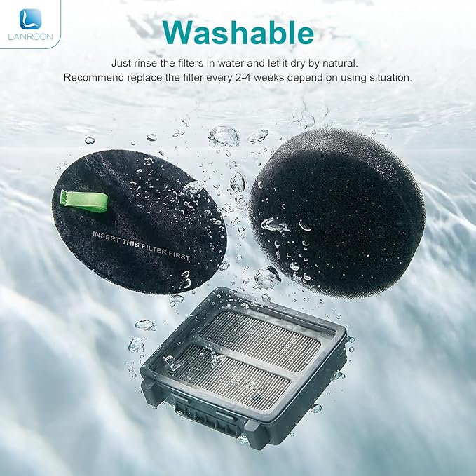 39883 Filters for Bissell Pet Hair Eraser 39883 3418 3774F 3409 3774 3774G 3775 3415 3405 3402 SurfaceSense Lift-Off Vacuums (2Filter+4Foam)
