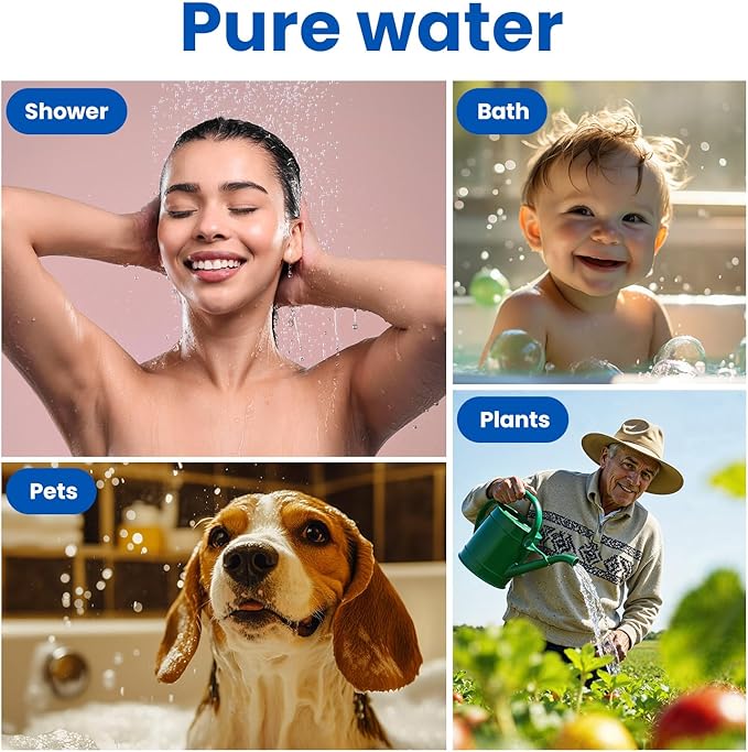 Adamson Shower Filter for Hard Water β 36-Stage Filtered Shower Head, Helps Reduce Chlorine β Supports Healthier Skin & Hair β High Output β Easy Tool-Free Install β Extra Cartridge Included