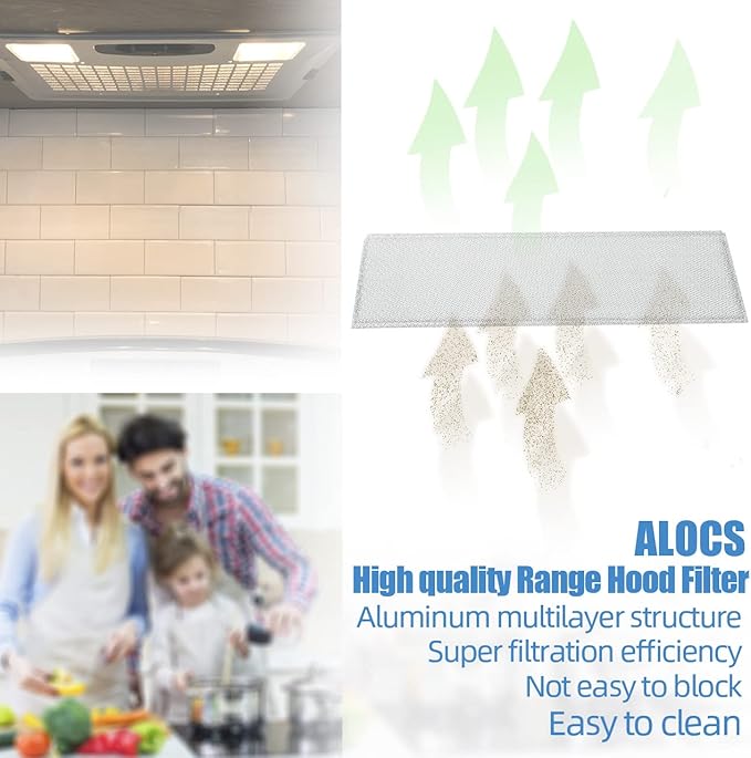 S99010370 Range Hood Grease Filter Replacement for Broan - PM250, PM390, 99010370, 2002603, B08087661, B08087922, AP5950107, SB08087661 Aluminum Grease Filter(2 Pack)