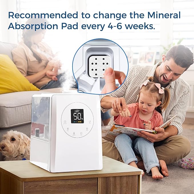 20-Pack Mineral Absorption Pad, Humidifier Replacement Filters Compatible with LEVOIT LV600S, LV600HH, OasisMist450S Humidifier, Works for Fine Particles in Water Tank, White