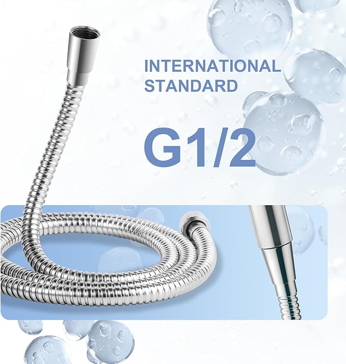 OFFO Filtered Shower Head with Hose, 20 Stage Shower Head with Filters with 60" Stainless Steel Hose, 4” Face High Pressure 6-Mode to Remove Chlorine, Chrome